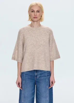 Shiloh Short Sleeve Crewneck Sweater - Oatmeal Chilly Layer Look Layering Style