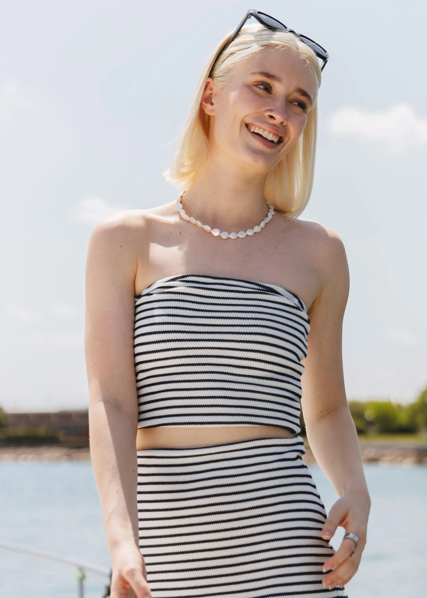 Caffari Stripe Tube Top - Eclipse Reinforced Shoulder Seams Lightweight Layering Option