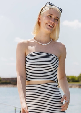 Caffari Stripe Tube Top - Eclipse Reinforced Shoulder Seams Lightweight Layering Option