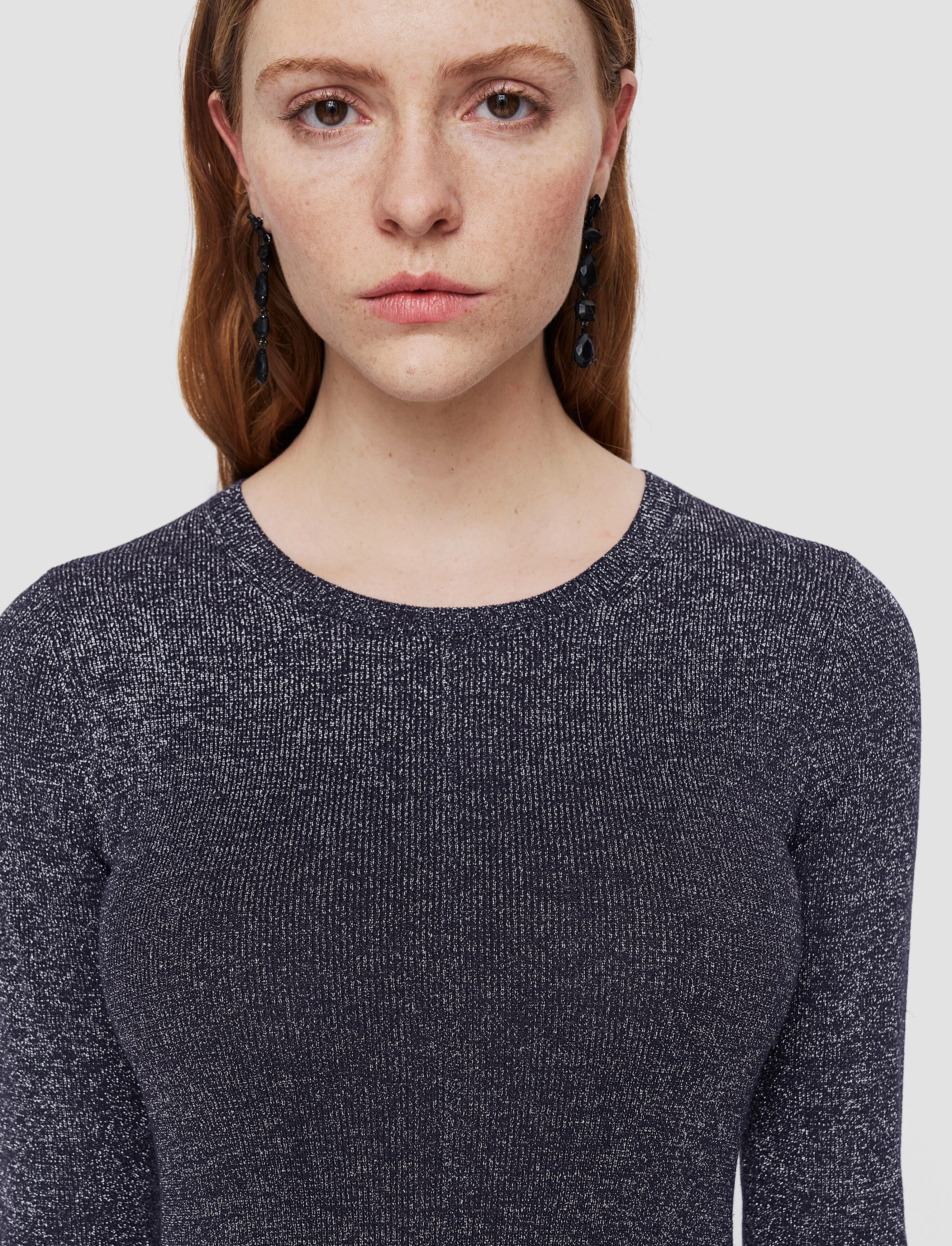 Office Casual Look Modern Drape Lurex Knit Dress