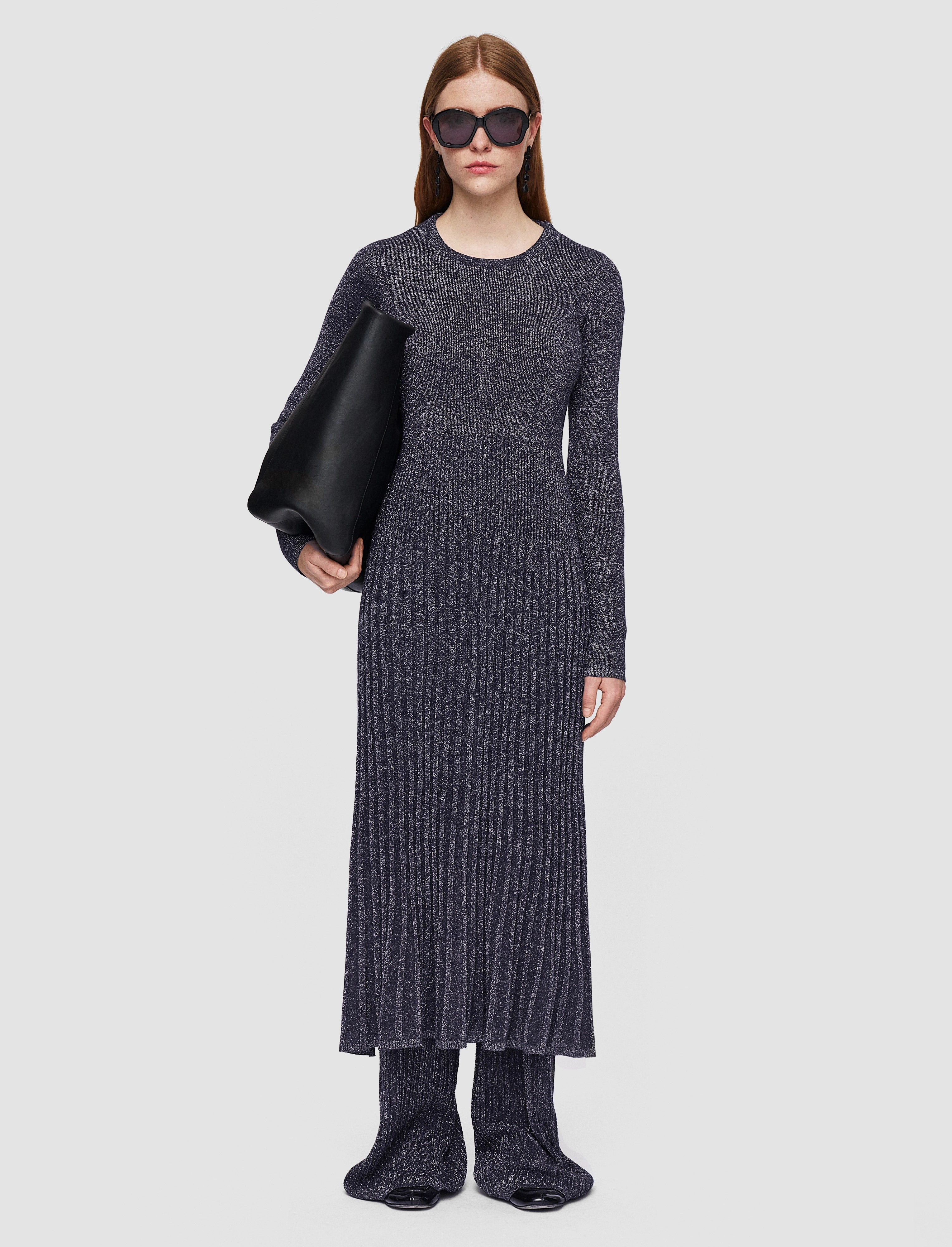 Stretch Fabric Winter Outfit Lurex Knit Dress