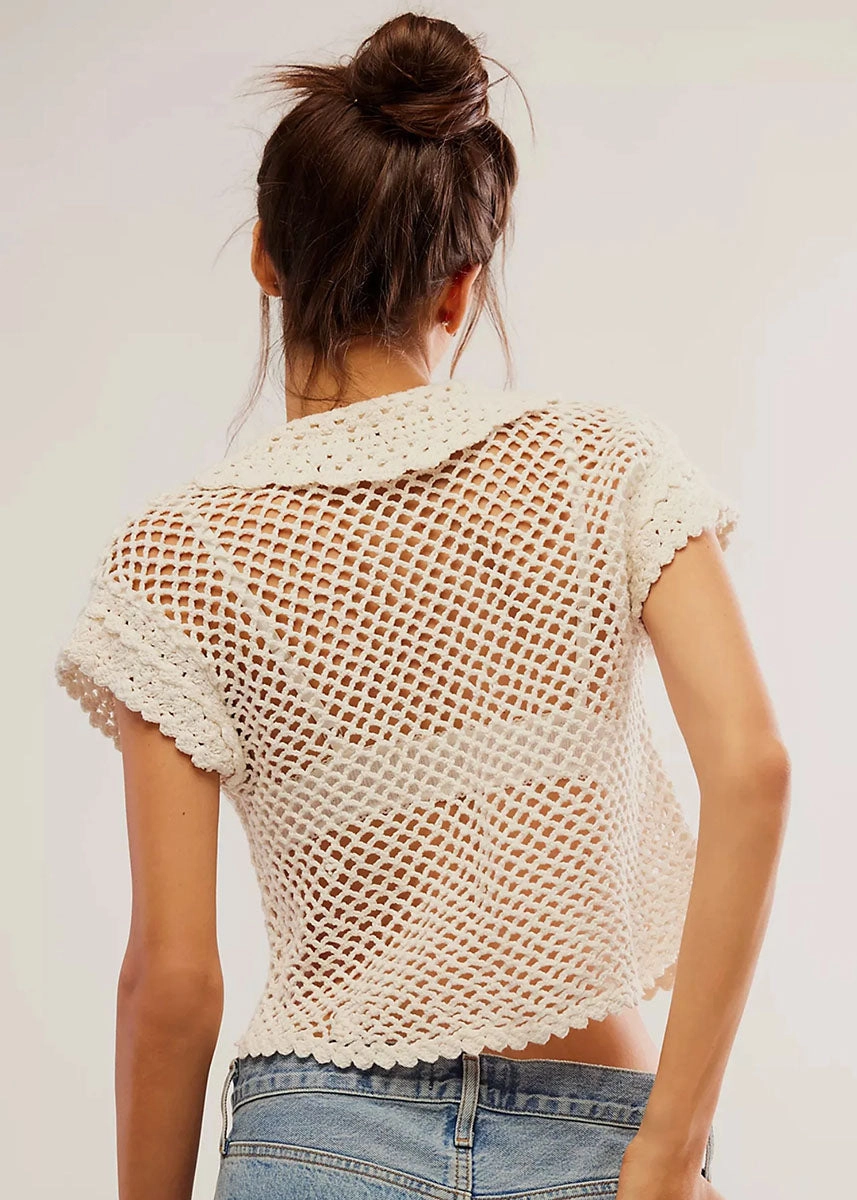 Versatile Style Lily Crochet Top - Coconut Milk