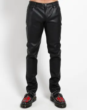 Faux Leather Pant Ripped design Stable Shape