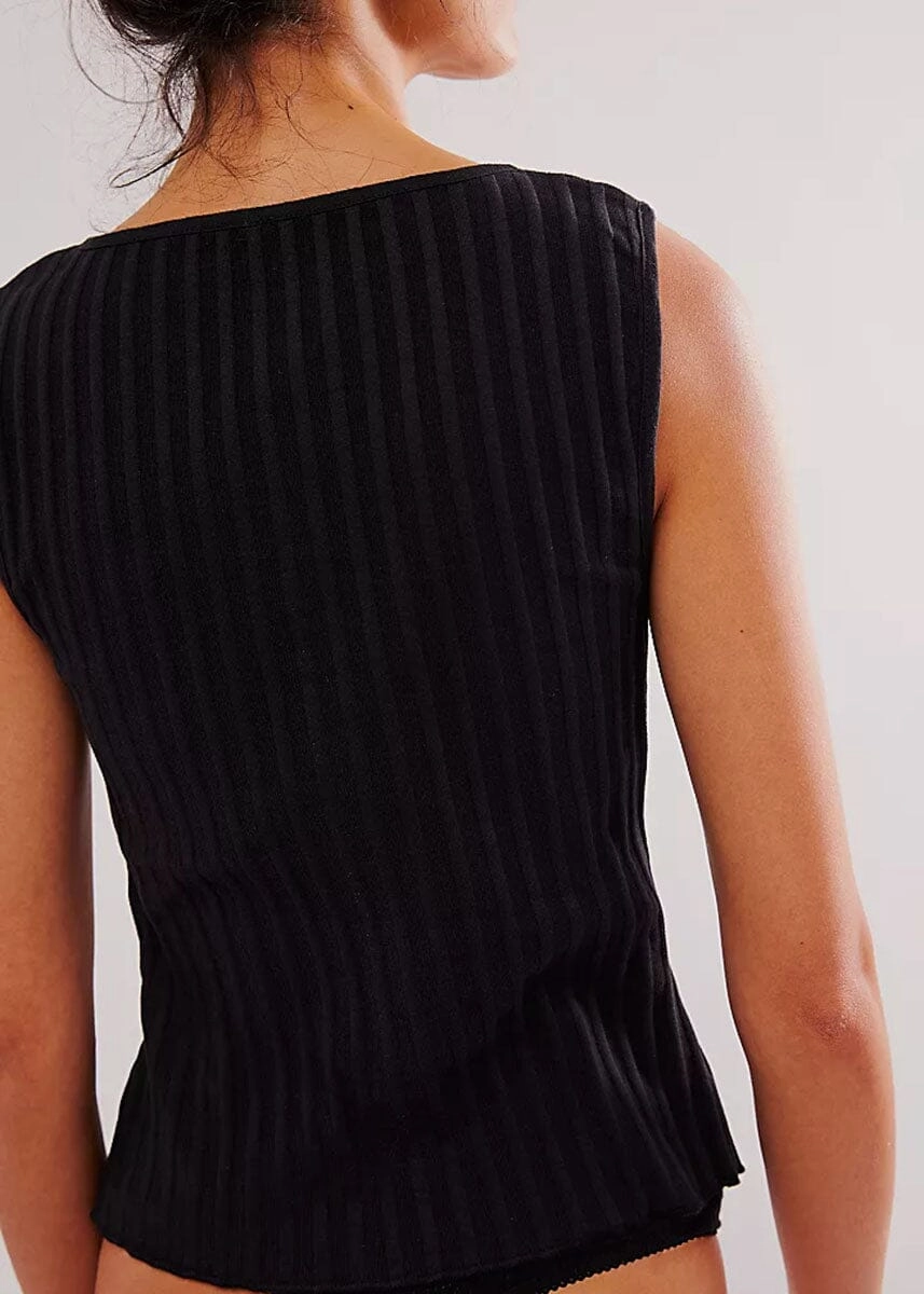 simple design Tilly Vest - Black