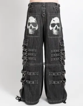 Comfortable Waistband LowProfileTopstitching DEVIL SKULL BLACK DENIM