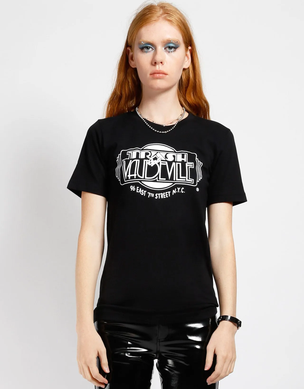 Black & White Trash & Vaudeville Logo T-Shirt Fashionable Ease