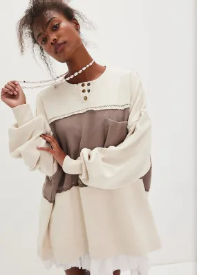 Strawberry Sweatshirt - Summer Sand Combo Lightweight Knit