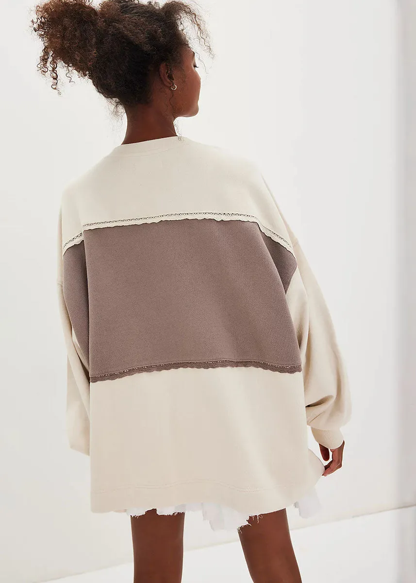 Strawberry Sweatshirt - Summer Sand Combo Trendy Appeal Chilly Day Outfit