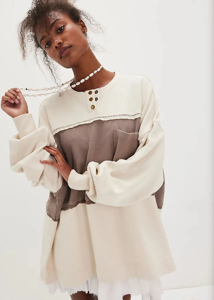 Strawberry Sweatshirt - Summer Sand Combo Lightweight Knit