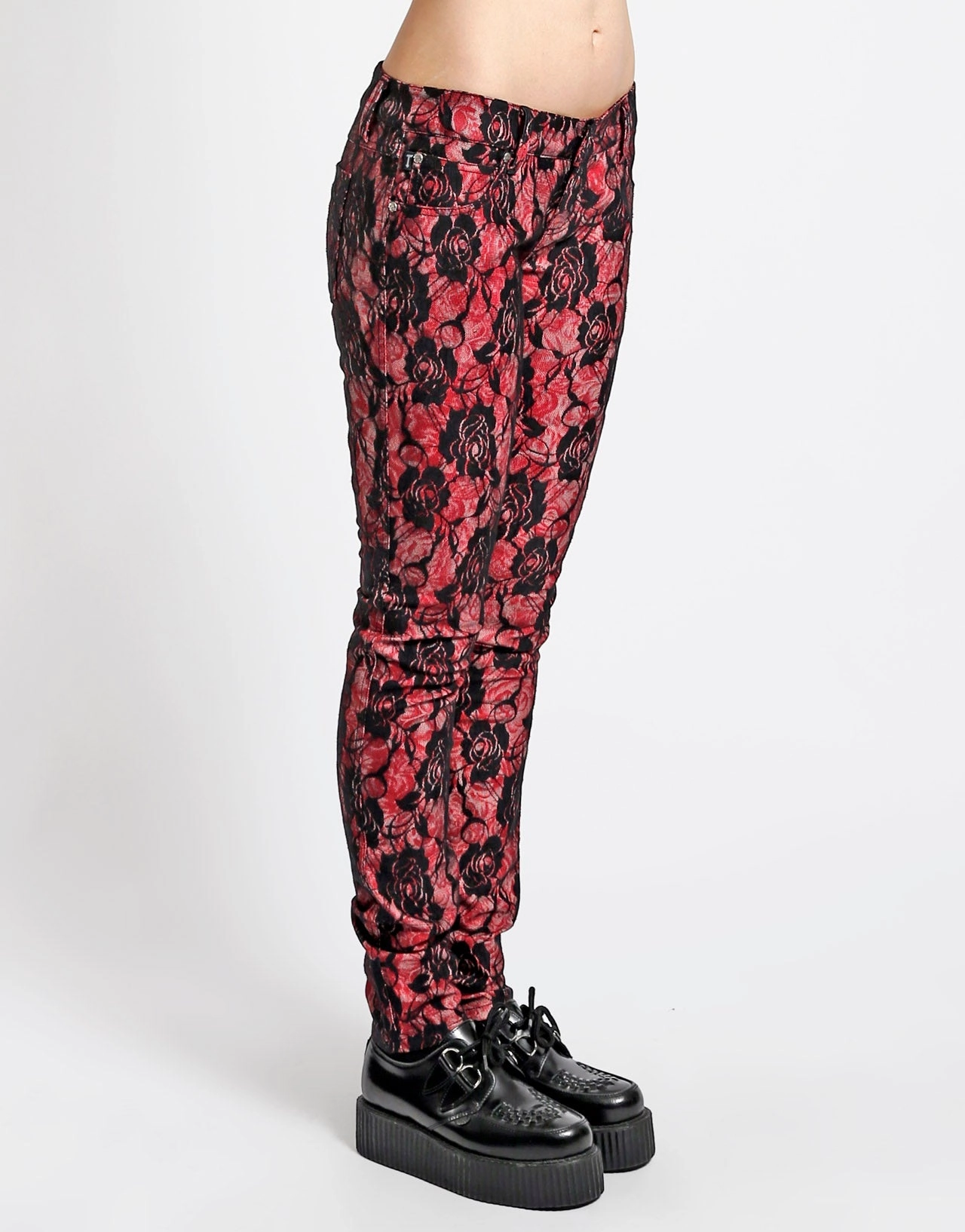 Casual Friday Urban Explorer Artist Vibe Durable Rose Lace Pants