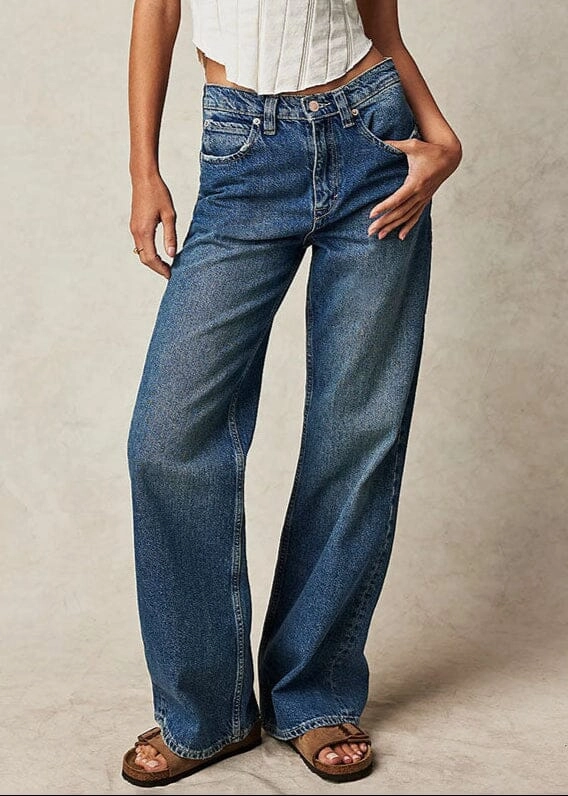 Tailored Wear Tinsley Baggy High-Rise Jeans - Hazey Blue