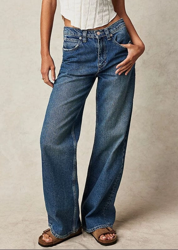 HeatRegulatingLining Comfort Wear Fit Tinsley Baggy High-Rise Jeans - Hazey Blue