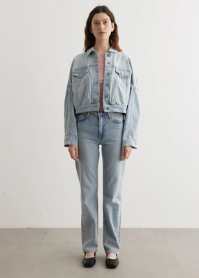 Minimalist Style Holiday Vibes Weekend Warrior Tint Denim Bomber Jacket