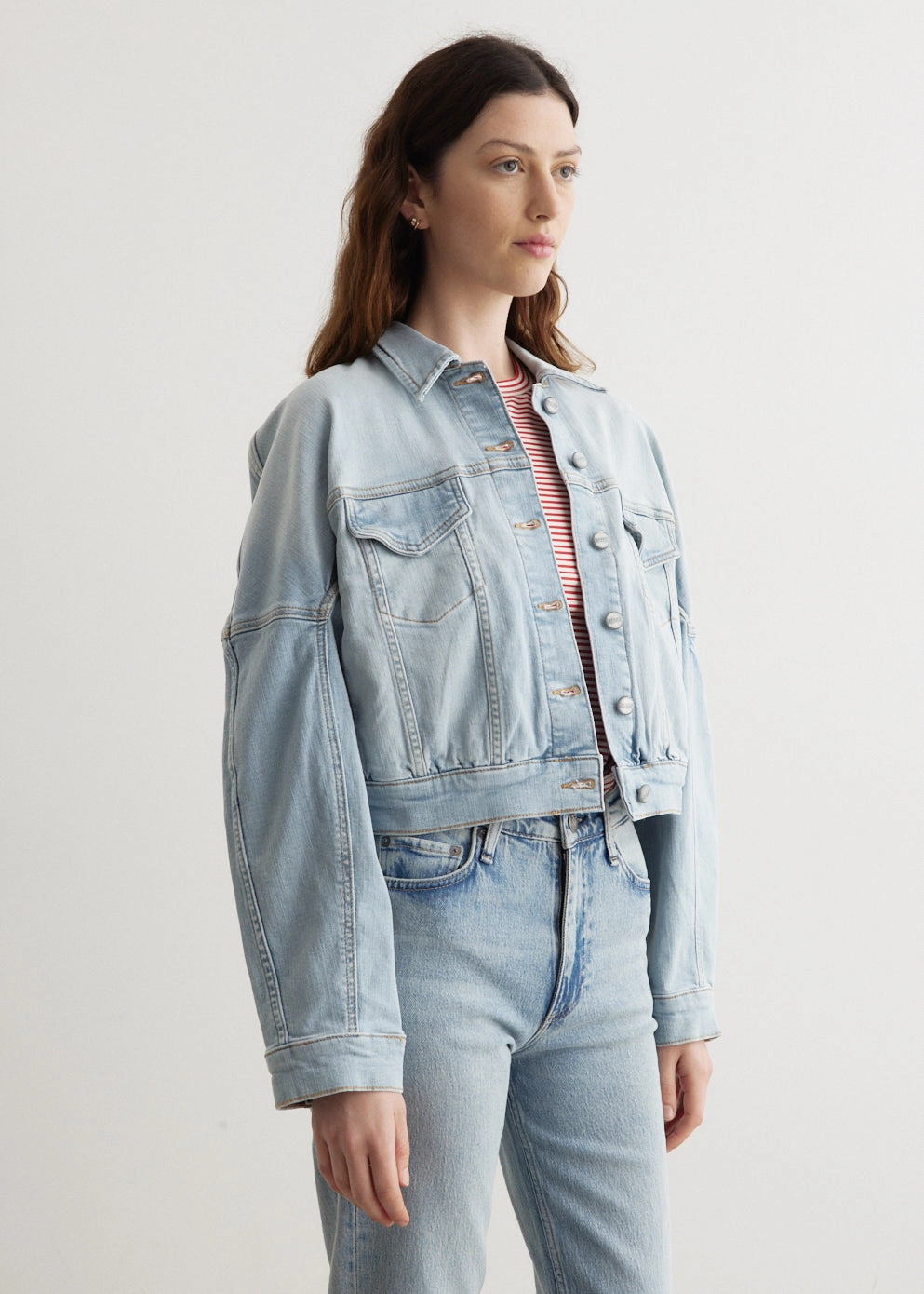 Utility Fit Tint Denim Bomber Jacket