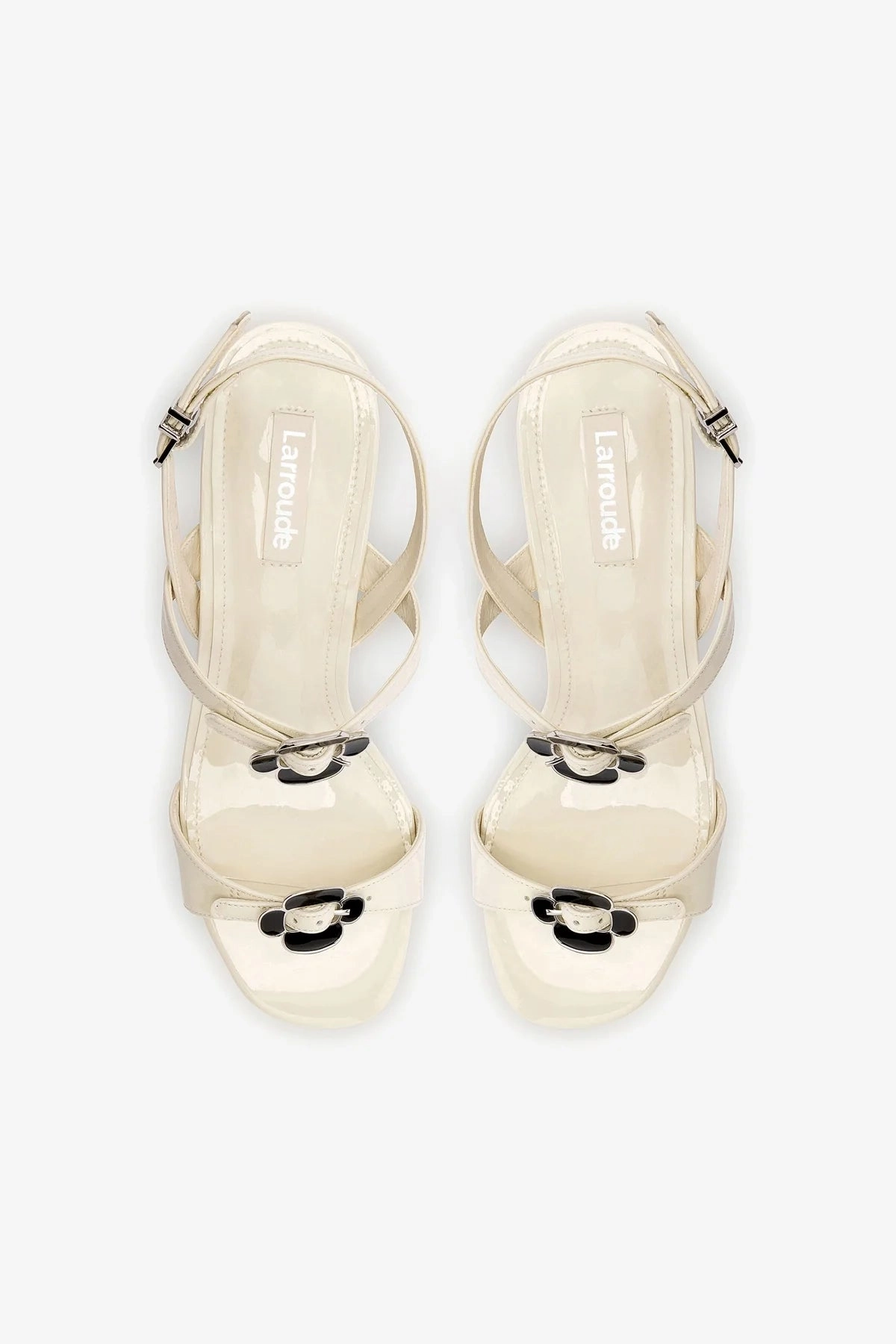 Tinx Block In Ivory Patent Leather Holiday Mood Light Travel Flats