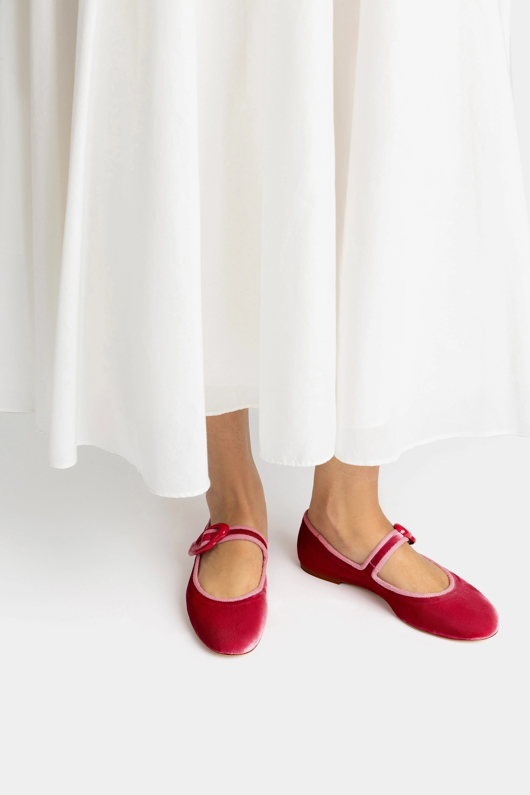 Daily Comfort Elasticated Verona Ballet Flat In Lampone Velvet