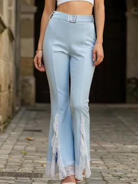 Minimal Stretch Fit Smart Layering High-waisted lace solid color flared pants