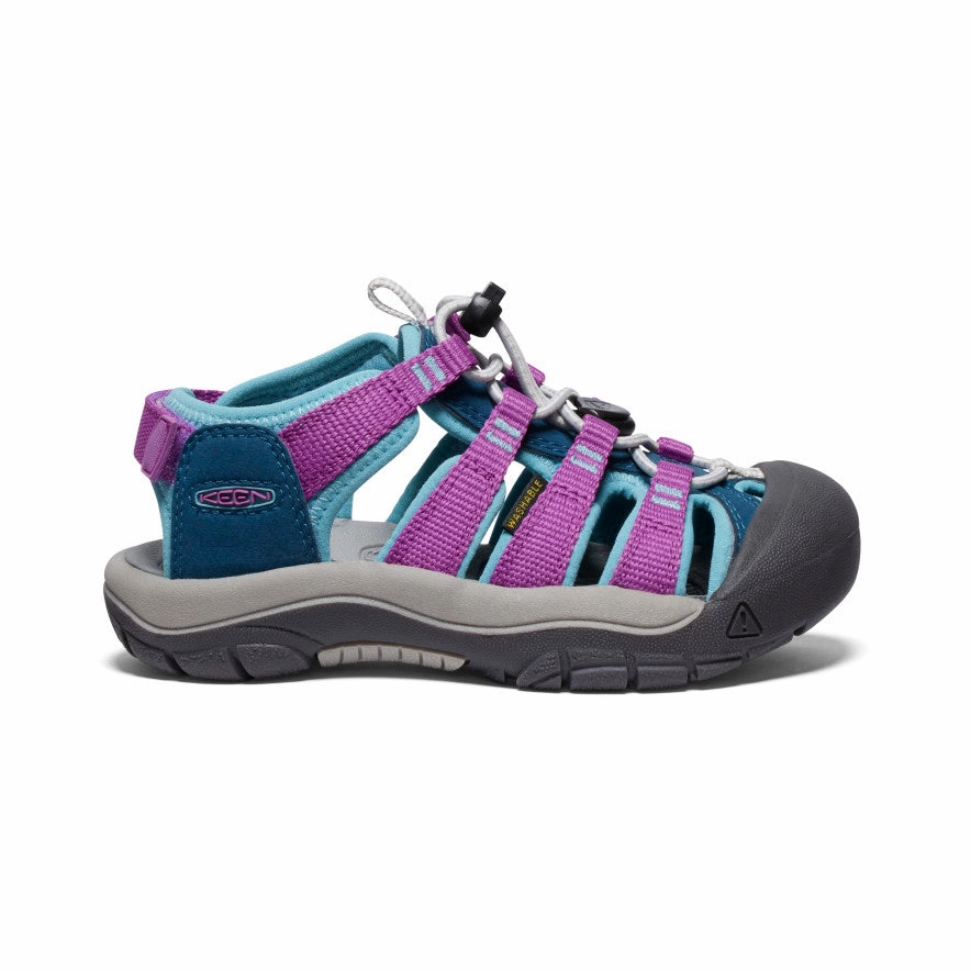 Heel Design perforated Little Kids' Newport Boundless Sandal  |  Legion Blue/Willowherb