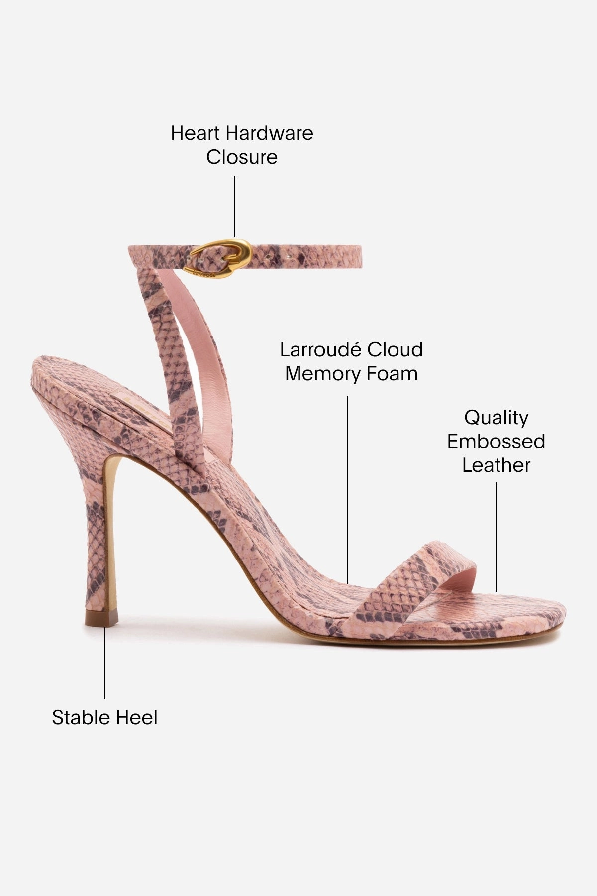 hook and loop closure Veronina Sandal In Tulip Python Embossed Leather