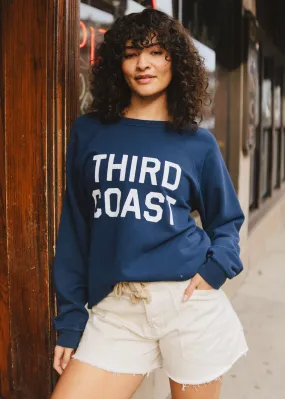 Third Coast Vintage Print Crewneck - Vintage Navy Warm Layering Winter Ready Knit