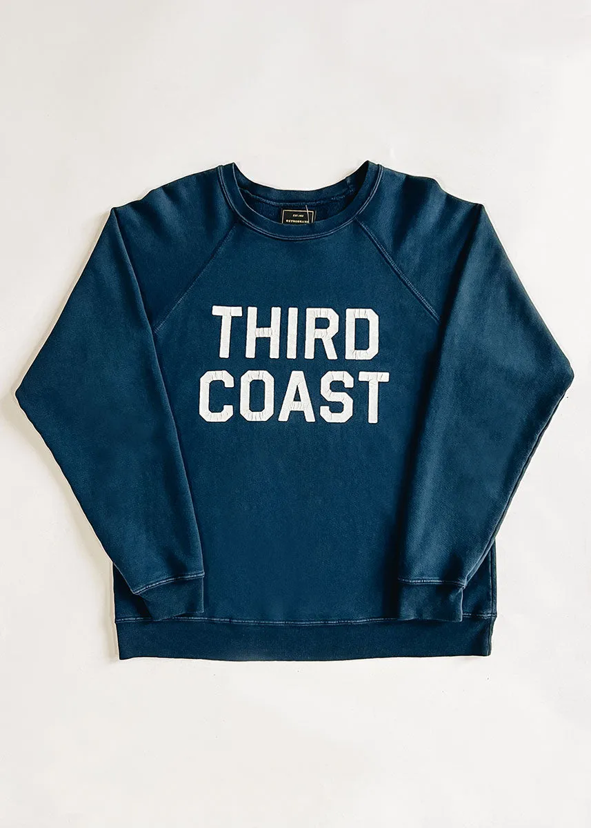 Third Coast Vintage Print Crewneck - Vintage Navy Winter Fashion Must-Have Trendy Wear