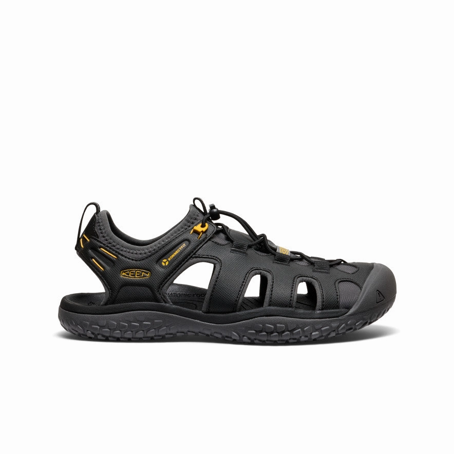 Men's SOLR Sandal  |  Black/Gold Compression Molded Midsole