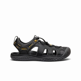 Men's SOLR Sandal  |  Black/Gold Compression Molded Midsole