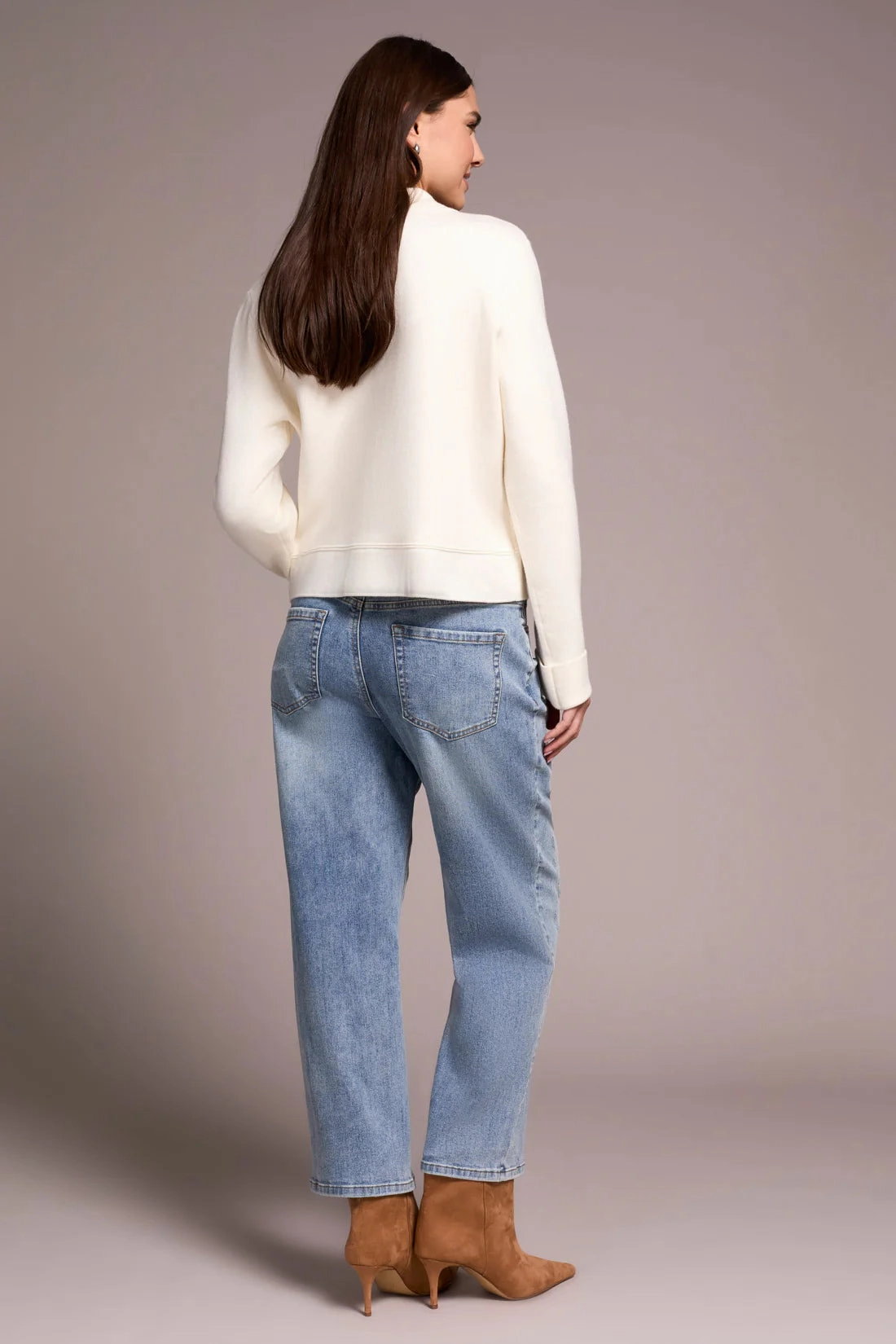 Cheap Nice Tribal Double Knit Collared Sweater Cardigan in Moonstone