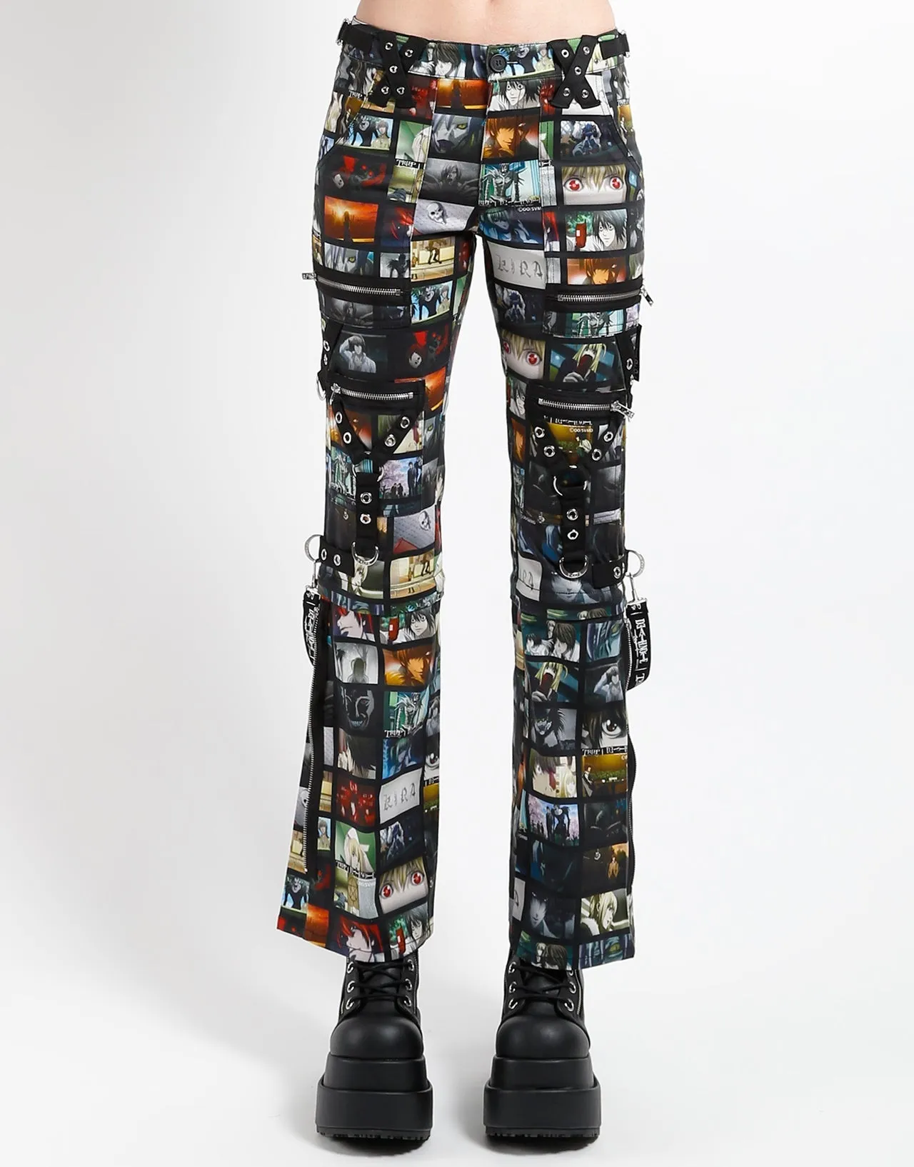 TRIPP NYC X DEATH NOTE - SCREEN ZIP TO ZIP PANTS Stretchable Fit Wrinklefree