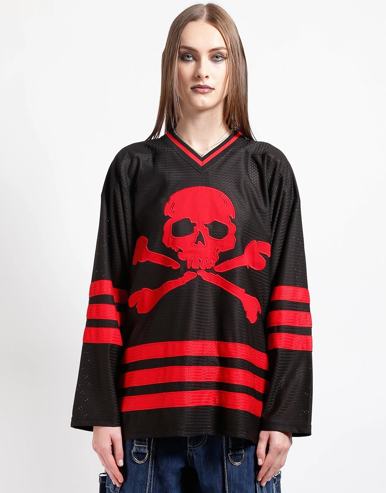 TRIPP NYC LOGO JERSEY RED Silicone Print Detail Active Wear