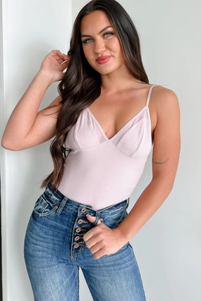 Trixie Ribbed Mesh Bodysuit (Mauve Mist) Fade Resistant For Kids