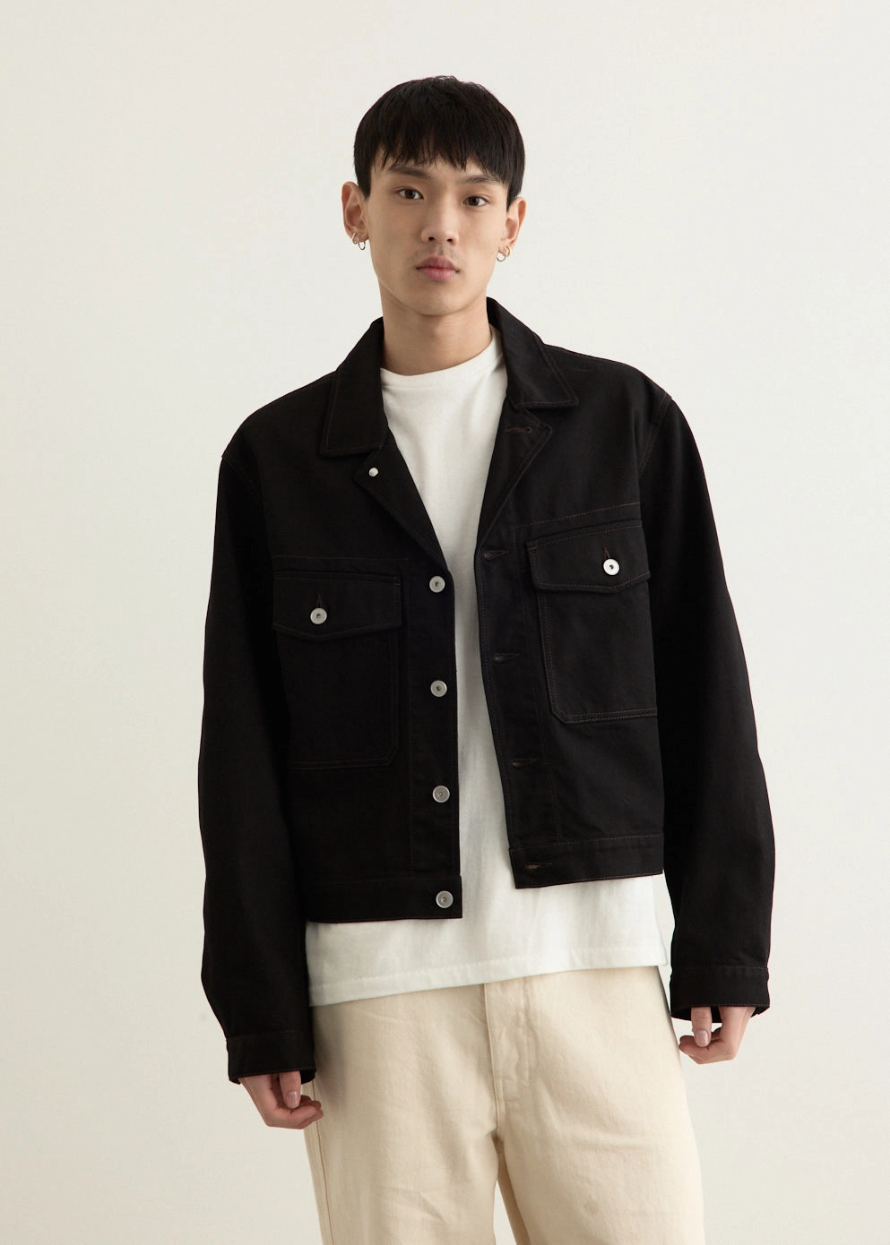 Double Stitched Seams Trucker Jacket