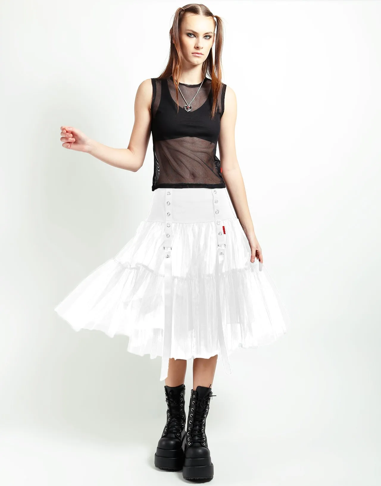TUTU RIBBON TULLE SKIRT WHT Soft Performance