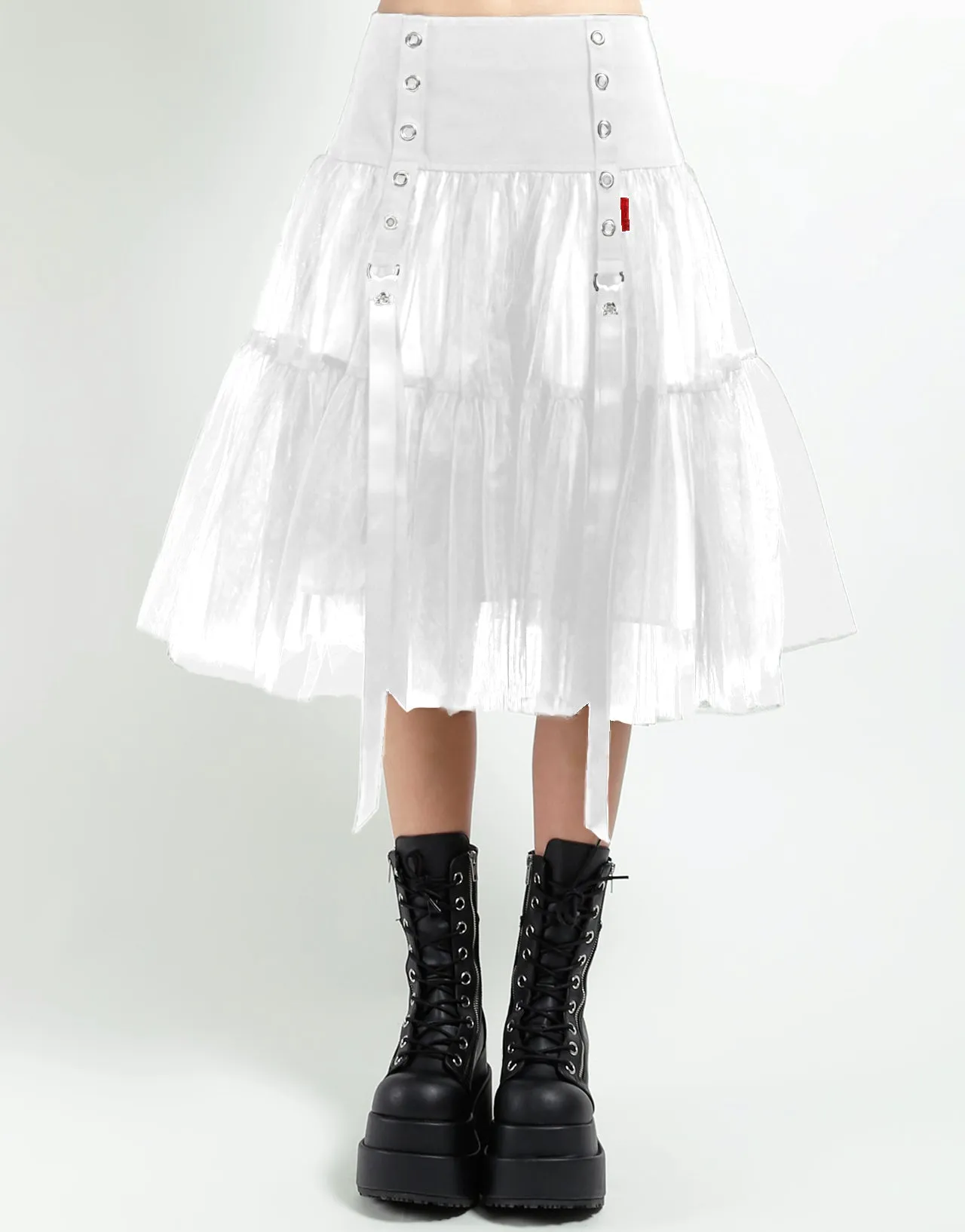 Flexible Use TUTU RIBBON TULLE SKIRT WHT