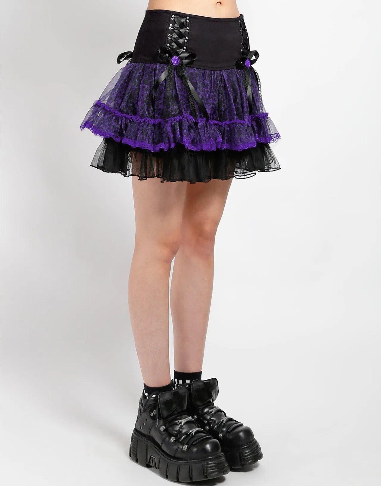 Daywear TUTU SKIRT PURPLE LEOPARD