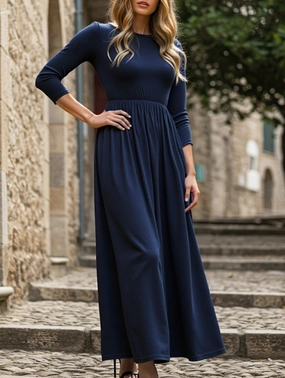 Daily Wear HIGH-WAISTED A-LINE LONG DRESS