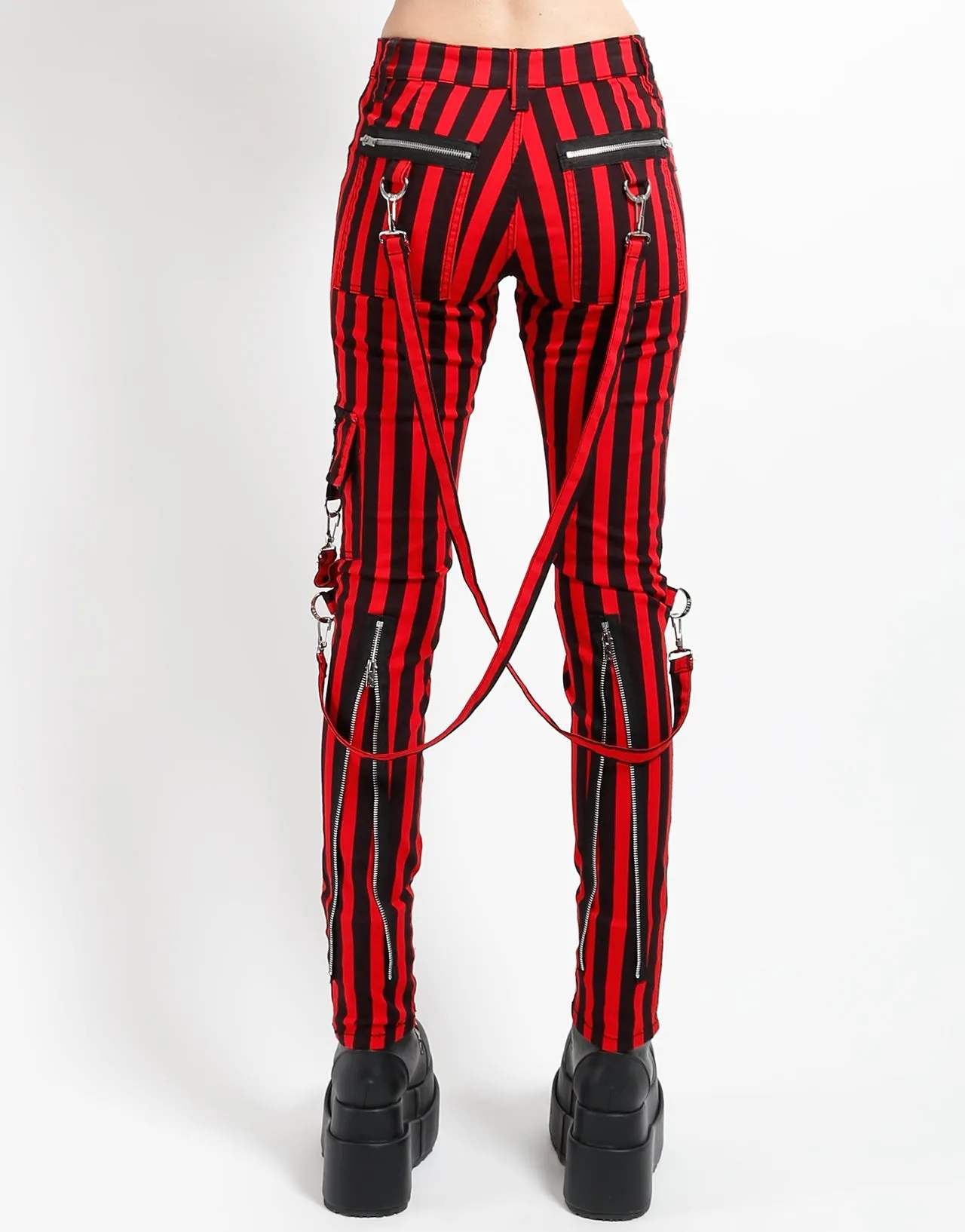 CLASSIC SLIM LEG BONDAGE PANT MEDIUM BLK RED STRIPE Compact Pack