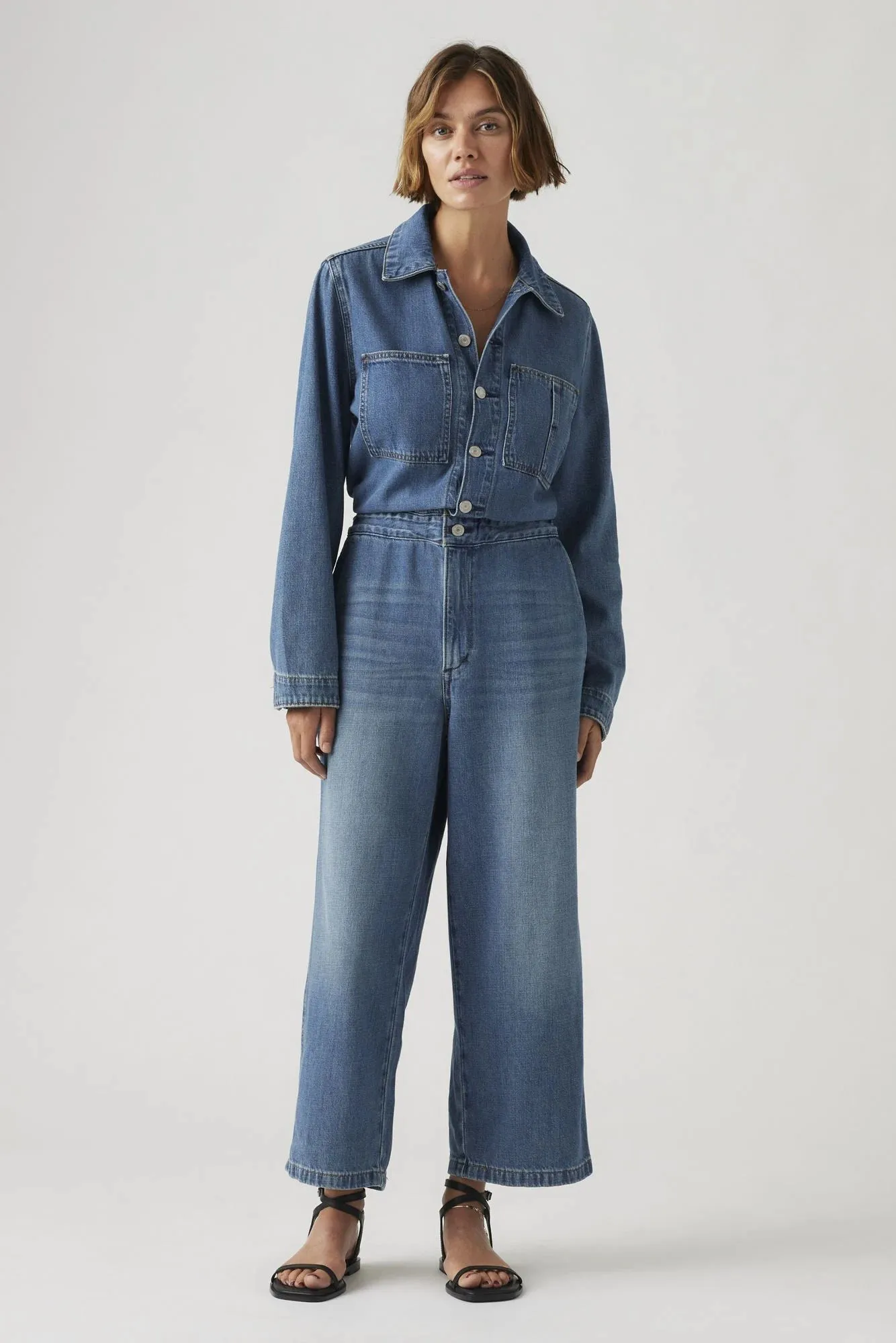 Iconic Denim Jumpsuit Sweat Wicking Liner Durable Twill