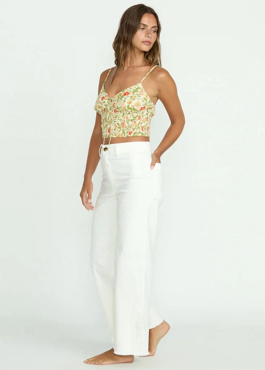 Minimalist Look Outdoor Use Free Fall High-Waist Pants - Salt Crystal