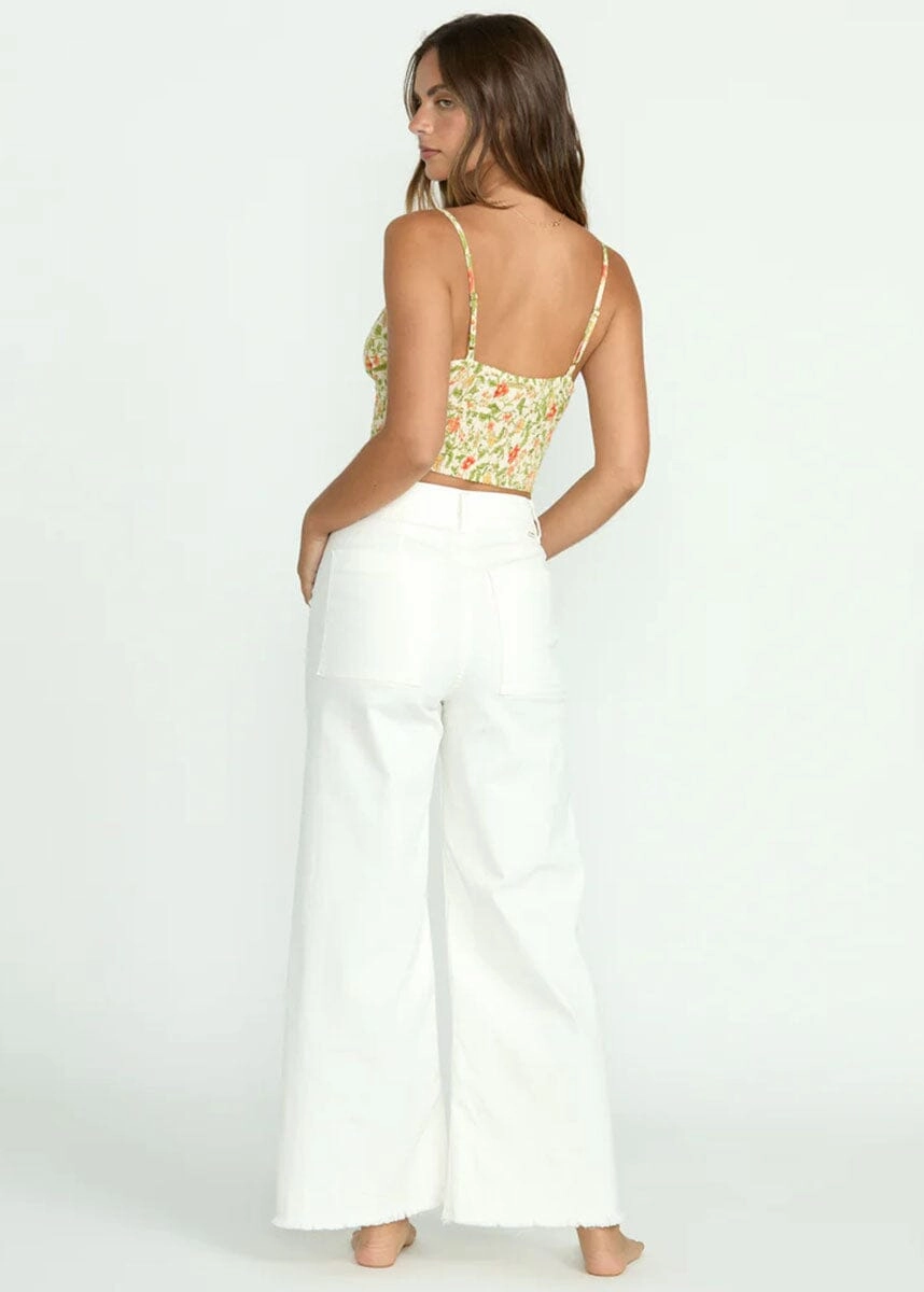 Free Fall High-Waist Pants - Salt Crystal Sleek Comfort
