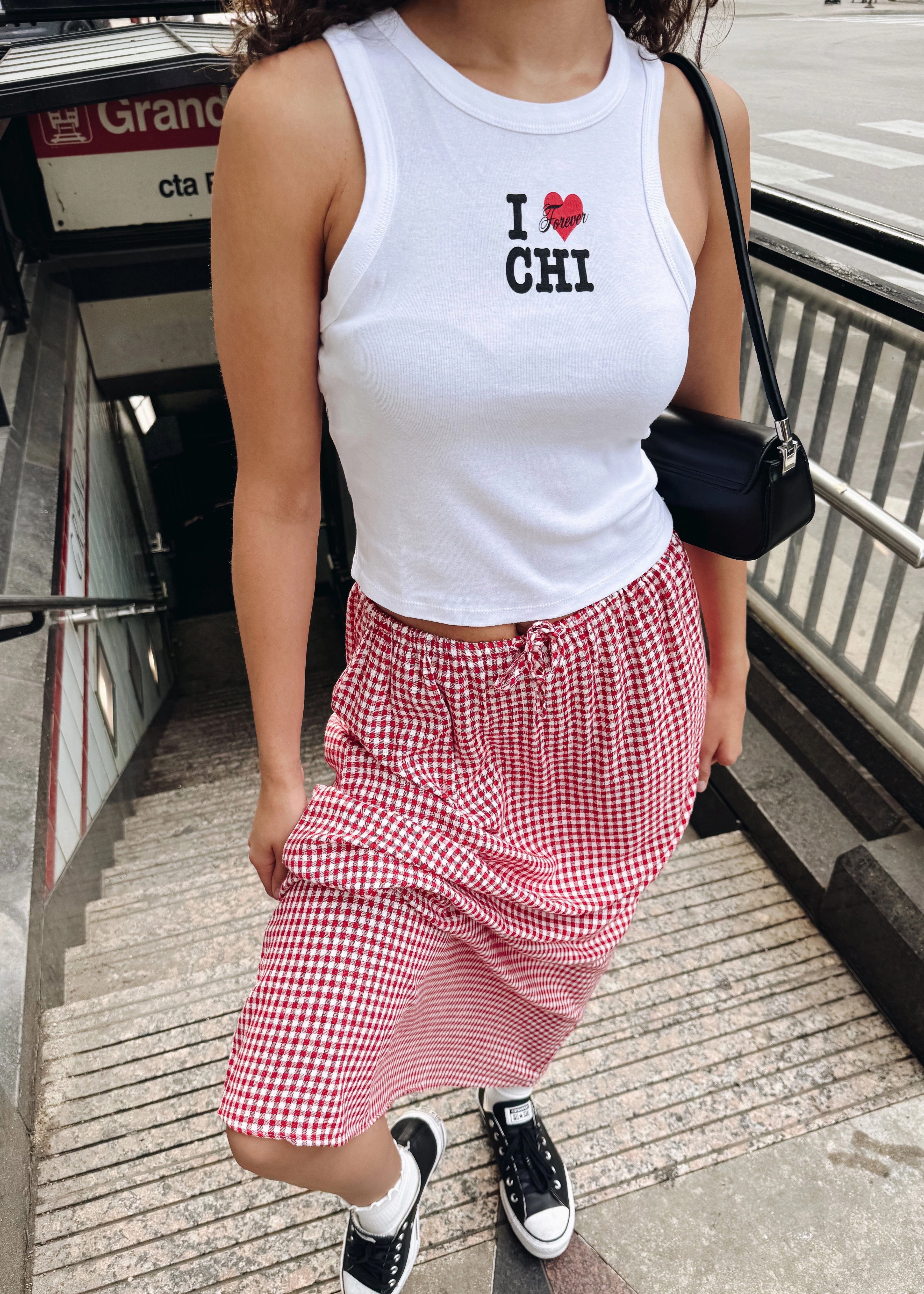 Layered Neckline Details HighNeckline I <3 Chi Racer Tank