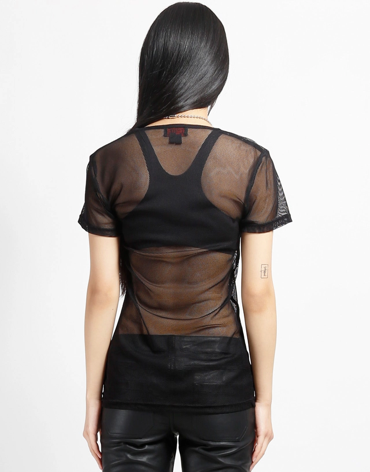 BreathableMeshPanels Comfortable Design SHORT SLEEVE FISHNET BLACK