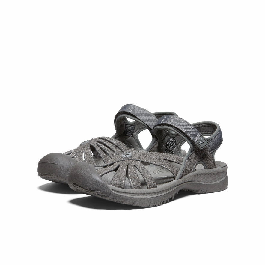 Comfy Vacation Sandals Contoured Arch Shape Women's Rose Sandal  |  Gargoyle/Raven