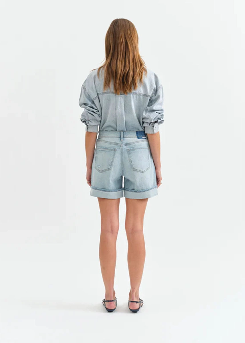 Easy Rider Mid-Rise Denim Shorts - Dew Drop Soft Material BreathableMaterial