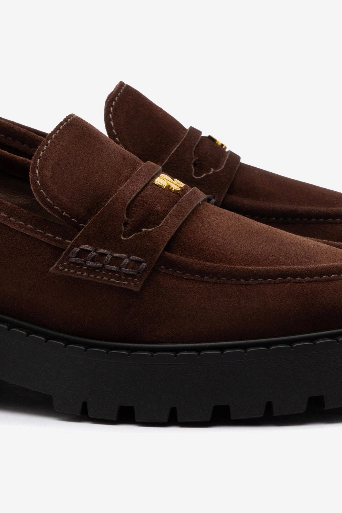 Hill Path Suki Lugsole Loafer In Brown Suede