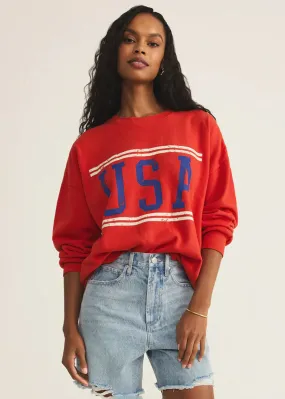 USA Sunday Sweatshirt - Cabana Red Snuggly Feel