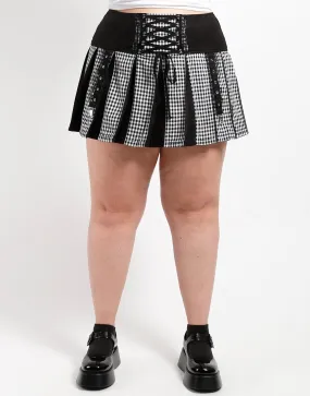 SustainableManufacturing Low Rise Fit CURVE BO PEEP PLEATED GARTER SKIRT WHITE