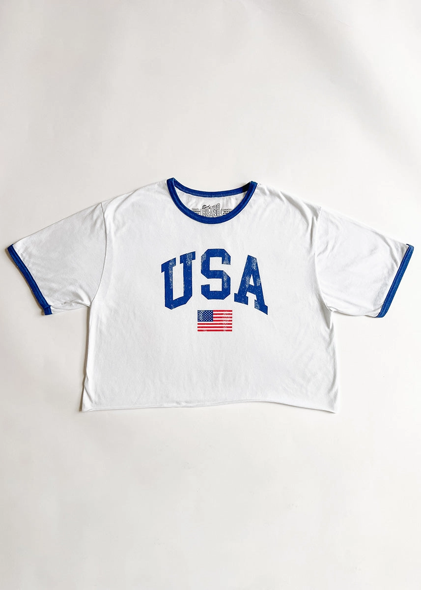 Bonded Hemline USA Ringer Tee