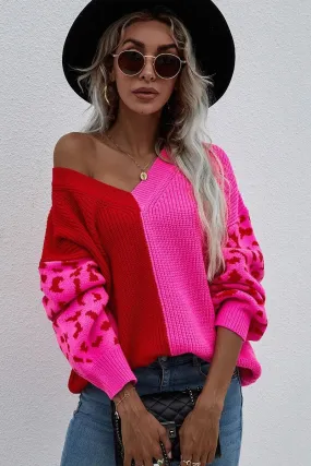 Non Irritating Seams V NECK LEOPARD TOP