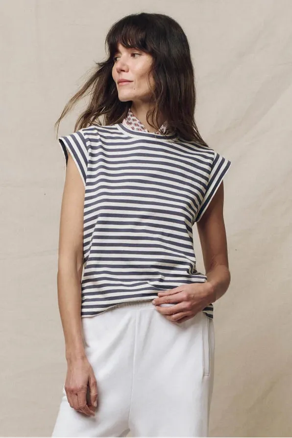 Non Restrictive Silhouette Fashion Ready The Peak Shoulder Tee